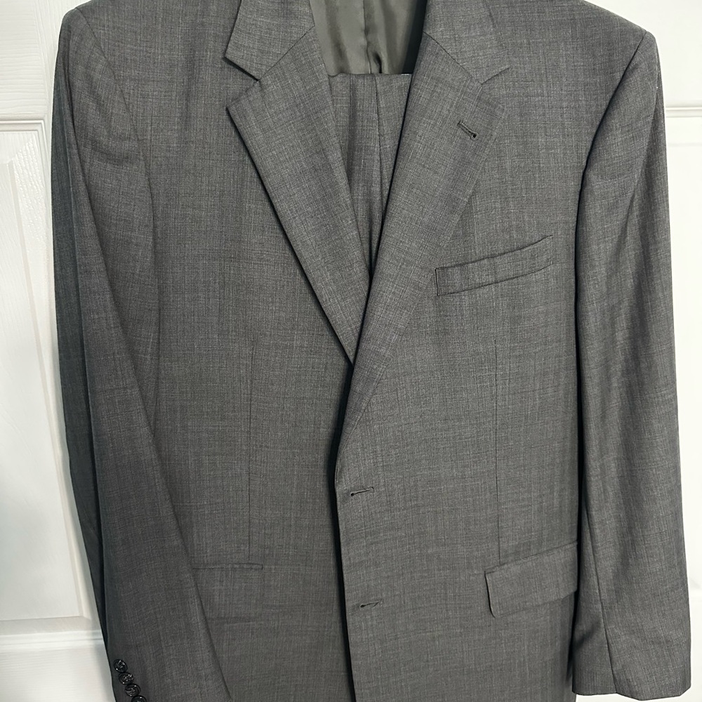 Classic Gray Herringbone Men's Suit